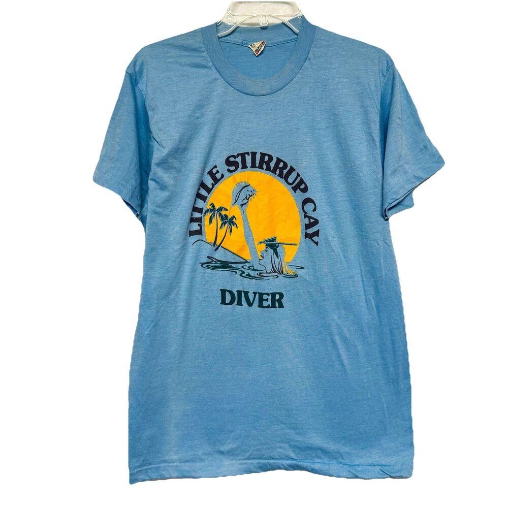 Vintage Screen Stars Little Stirrup Cay Diver Single Stitch Shirt Lady Diver XL